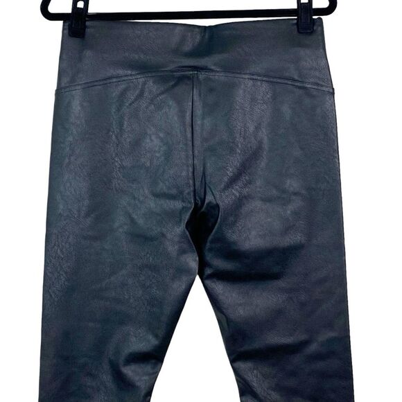 NWT Spanx Leather Like Front Slit Pant Sz XL Petite PXL Black Vegan Goth Grunge - Picture 8 of 14